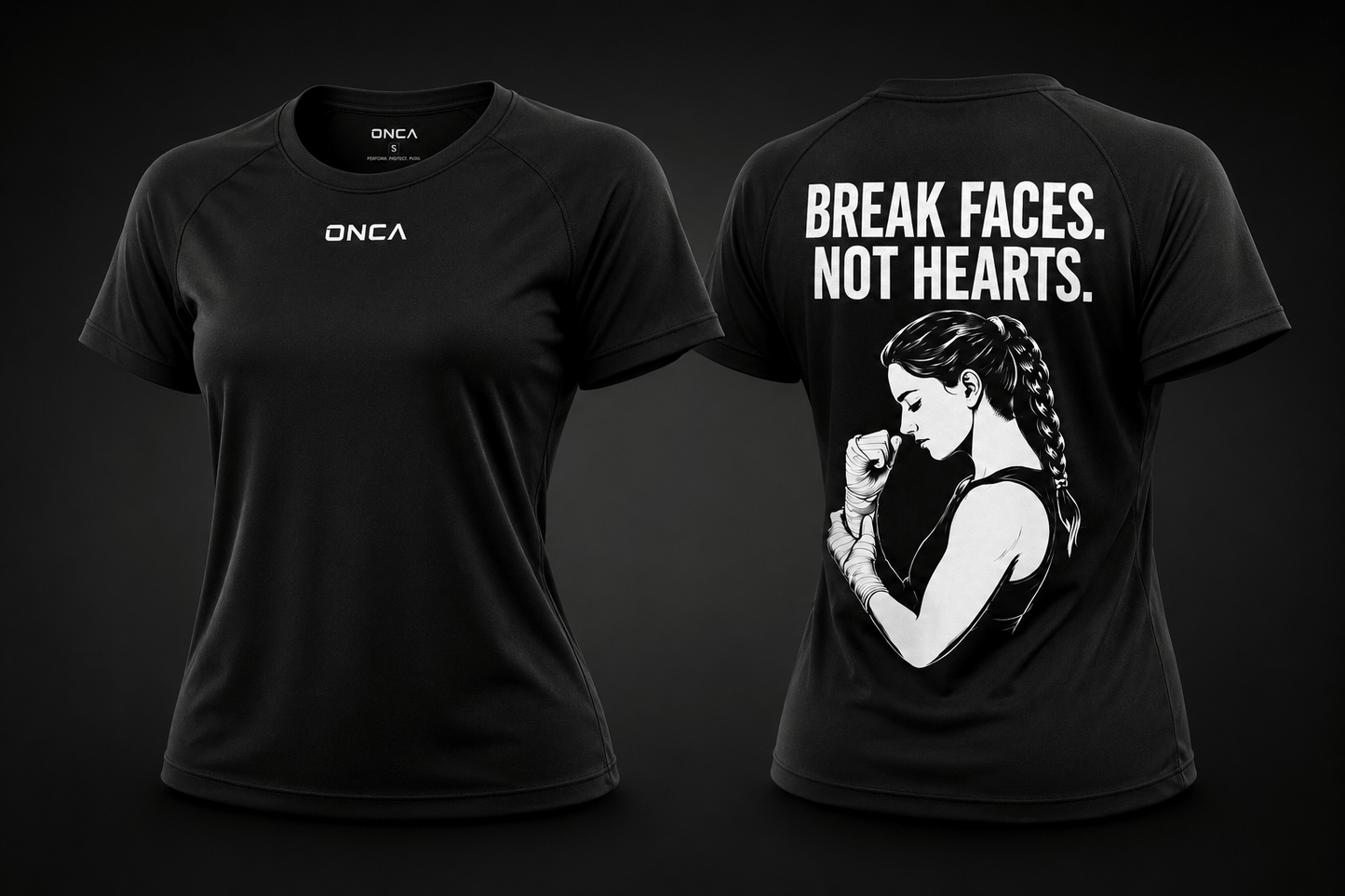 Break Faces Not Hearts — Performance T-Shirt