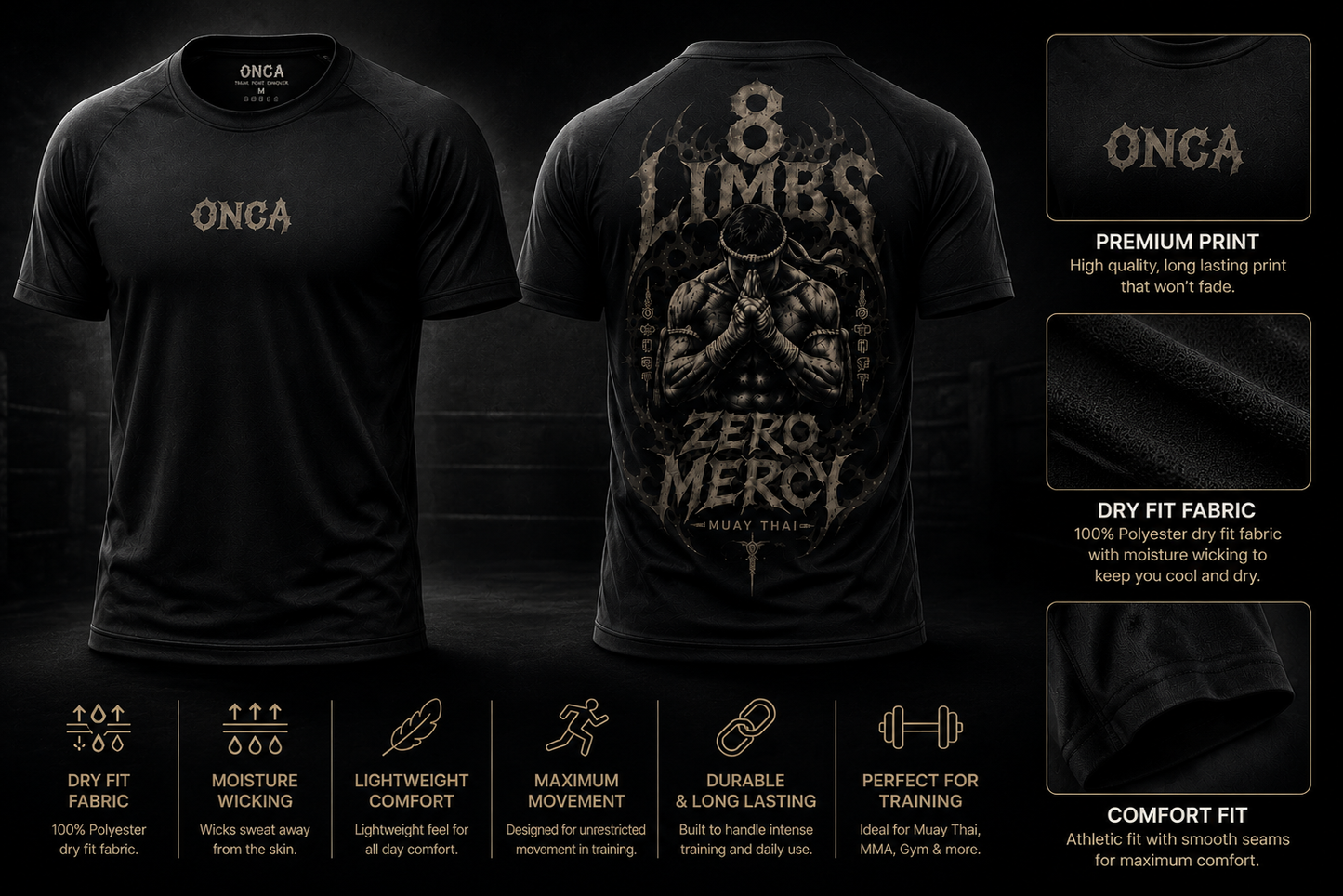8 Limbs Zero Mercy - Performance T-Shirt