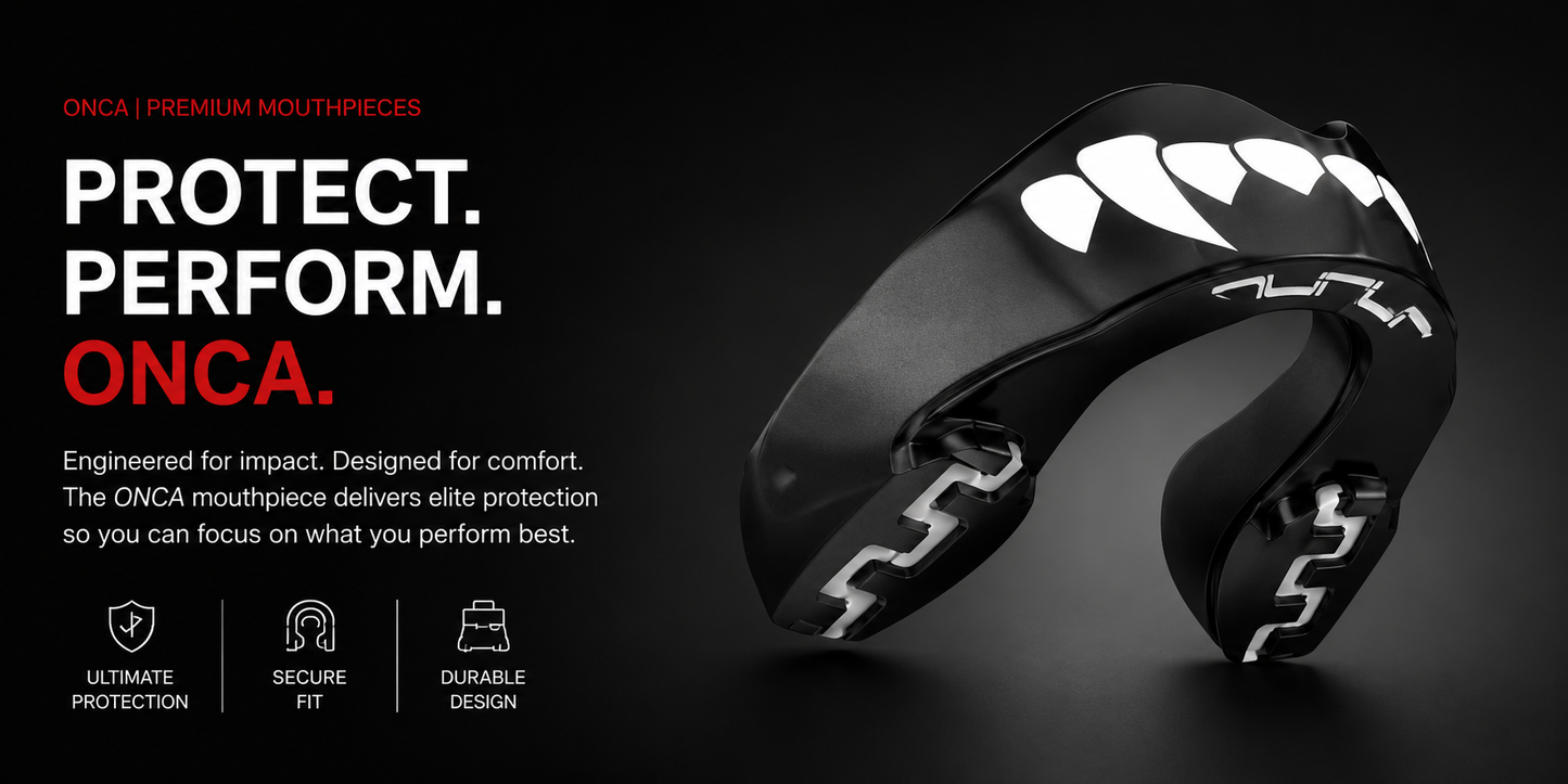 ONCA Teeth Pattern Premium Sparring Mouthguard - With Jaw Stabilization